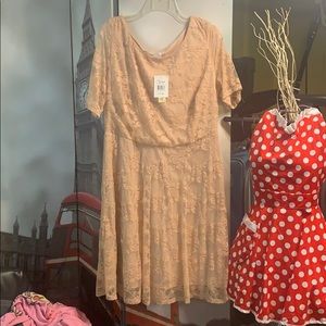 Nude tone lace dress